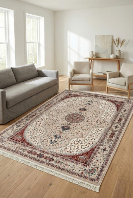 Amasra Bej Halı Modern Dokuma Halı Yumuşak Oturma Odası Salon Çocuk Odası Mutfak Halısı P1075 - Efor Halı