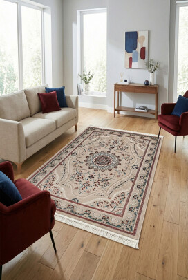 Amasra Bej Halı Modern Dokuma Halı Yumuşak Oturma Odası Salon Çocuk Odası Mutfak Halısı P7124 - Efor Halı