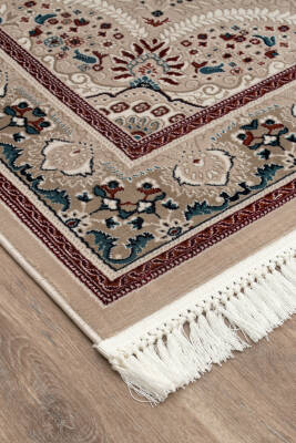 Amasra Bej Halı Modern Dokuma Halı Yumuşak Oturma Odası Salon Çocuk Odası Mutfak Halısı P7124 - 5