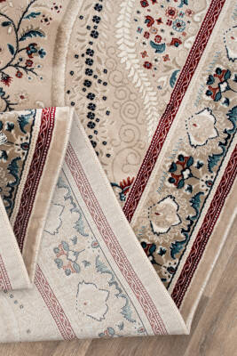 Amasra Bej Halı Modern Dokuma Halı Yumuşak Oturma Odası Salon Çocuk Odası Mutfak Halısı P7124 - 7