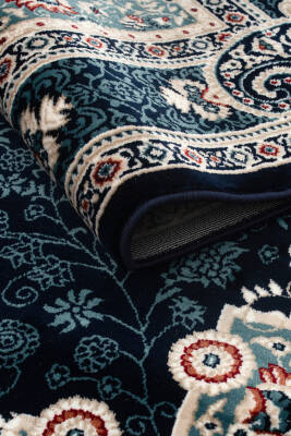 Amasra Mavi Halı Modern Dokuma Halı Yumuşak Oturma Odası Salon Çocuk Odası Mutfak Halısı P122C - 3