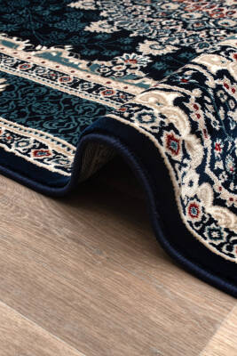 Amasra Mavi Halı Modern Dokuma Halı Yumuşak Oturma Odası Salon Çocuk Odası Mutfak Halısı P122C - 4