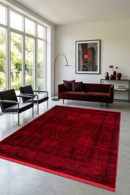 Antique Bordo Halı Modern Dokuma Halı Yumuşak Oturma Odası Salon Çocuk Odası Mutfak Halısı P1447 - 1