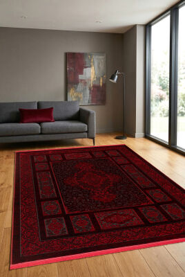 Antique Bordo Halı Modern Dokuma Halı Yumuşak Oturma Odası Salon Çocuk Odası Mutfak Halısı P1620 - 1