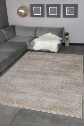 Elmina Bej Halı Modern Dokuma Halı Yumuşak Oturma Odası Salon Çocuk Odası Mutfak Halısı QP047 