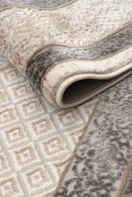 Lynosse Fildişi Gri Halı Modern Dokuma Halı Yumuşak Oturma Odası Salon Çocuk Odası Mutfak Halısı P1314 - 7