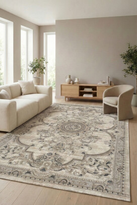 Lynosse Fildişi Halı Modern Dokuma Halı Yumuşak Oturma Odası Salon Çocuk Odası Mutfak Halısı P1621 - Efor Halı