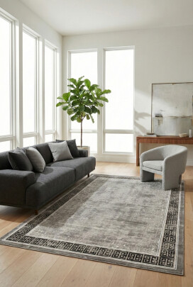 Lynosse Gri Halı Modern Dokuma Halı Yumuşak Oturma Odası Salon Çocuk Odası Mutfak Halısı P0397 - Efor Halı