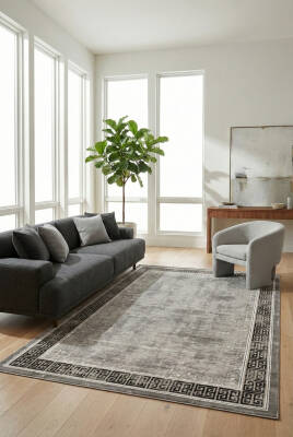 Lynosse Gri Halı Modern Dokuma Halı Yumuşak Oturma Odası Salon Çocuk Odası Mutfak Halısı P0397 - 1