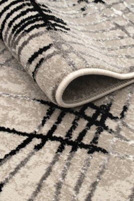 Lynosse Gri Siyah Halı Modern Dokuma Halı Yumuşak Oturma Odası Salon Çocuk Odası Mutfak Halısı P0403 - 3