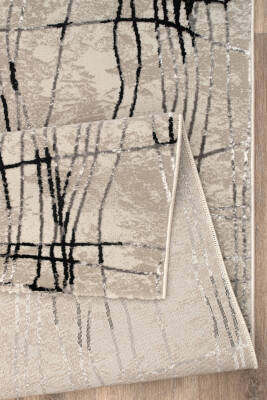 Lynosse Gri Siyah Halı Modern Dokuma Halı Yumuşak Oturma Odası Salon Çocuk Odası Mutfak Halısı P0403 - 5