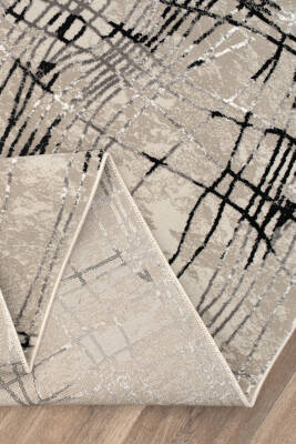 Lynosse Gri Siyah Halı Modern Dokuma Halı Yumuşak Oturma Odası Salon Çocuk Odası Mutfak Halısı P0403 - 7