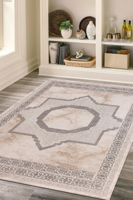 Lynosse Krem Halı Yumuşak Oturma Odası Salon Çocuk Odası Mutfak Halısı P1163 Krem-6