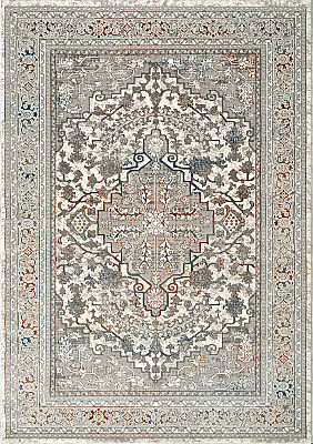 Paradise Beyaz Gri Halı Modern Dokuma Halı Yumuşak Oturma Odası Salon Mutfak Halısı M0171 - 2