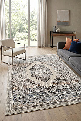 Paradise Gri Beyaz Halı Modern Dokuma Halı Yumuşak Oturma Odası Salon Mutfak Halısı M0177 - 1