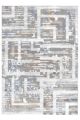 Paradise Mavi Gri Halı Modern Dokuma Halı Yumuşak Oturma Odası Salon Çocuk Odası Mutfak Halısı M086A - Efor Halı