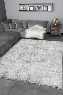Paradise Mavi Halı Modern Dokuma Halı Yumuşak Oturma Odası Salon Çocuk Odası Mutfak Halısı M0131 - 1