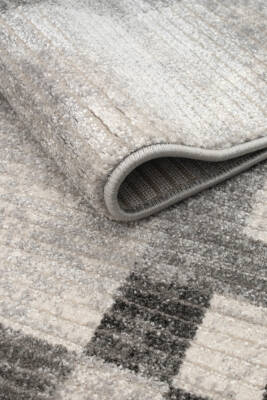 River Beyaz Gri Halı Modern Dokuma Halı Yumuşak Oturma Odası Salon Çocuk Odası Mutfak Halısı F0464 - 3