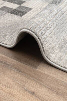 River Beyaz Gri Halı Modern Dokuma Halı Yumuşak Oturma Odası Salon Çocuk Odası Mutfak Halısı F0464 - 4