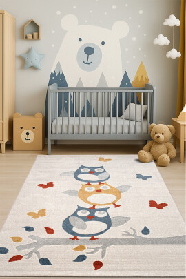 Roma Renkli Halı Kolay Temizlenebilir Modern Dokuma Halı Bebek Odası Çocuk Odası Halısı F0400 - Efor Halı