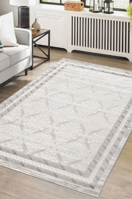 Troya Gri Halı Modern Dokuma Halı Yumuşak Oturma Odası Salon Çocuk Odası Mutfak Halısı J0077 